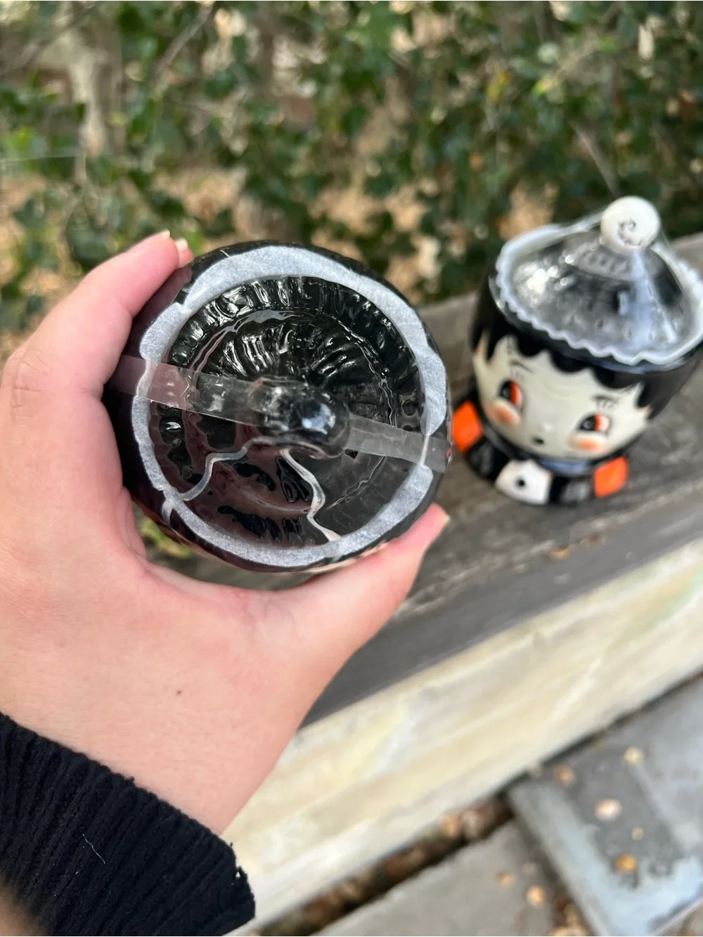 JOHANNA PARKER FRANKENSTEIN AND BRIDE OF FRANKENSTEIN FIGURAL BOWL SET WITH LIDS